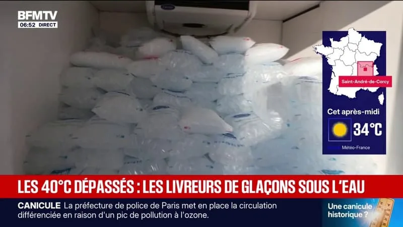 CANICULE: LES LIVREURS DE GLAÇONS TRÈS SOLLICITÉS DURANT CETTE VAGUE DE CHALEUR