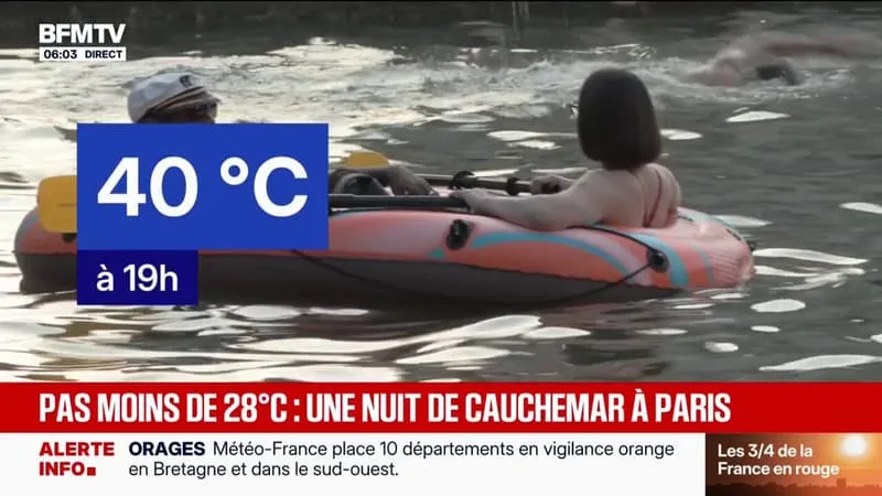 « ON EST LÀ POUR SE RAFRAÎCHIR AVANT TOUT »: NOUVELLE NUIT ÉPROUVANTE POUR LES PARISIENS AVEC LES FORTES CHALEURS