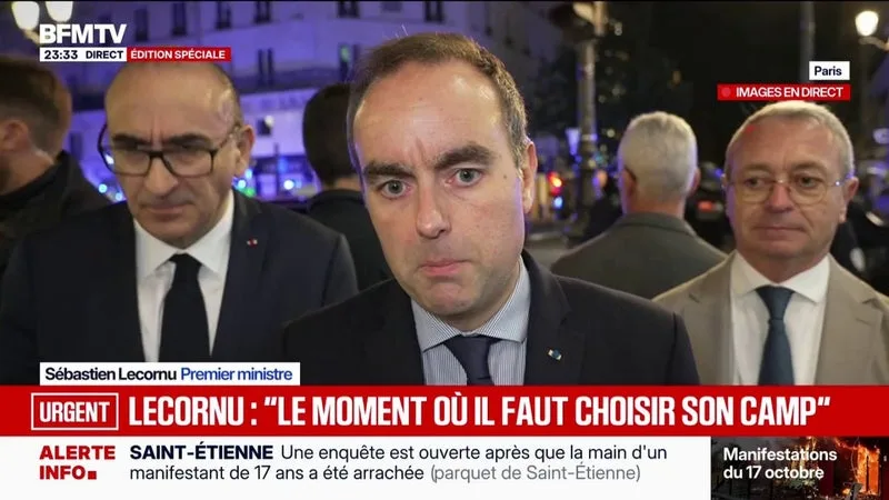 MOBILISATIONS DU 17 OCTOBRE: SÉBASTIEN LECORNU, PREMIER MINISTRE, DÉNONCE « DES DEGRÉS DE VIOLENCE INACCEPTABLES »
