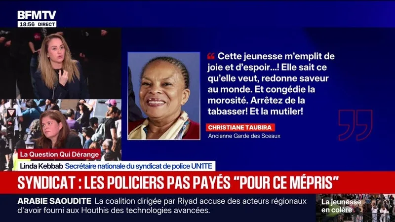 MOBILISATION LYCÉENNE: « DIRE QUE LES POLICIERS MUTILENT ET TABASSENT, ÇA, JE NE L’ACCEPTE PAS », ASSURE LINDA KEBBAB (SYNDICAT DE POLICE UNITÉ)