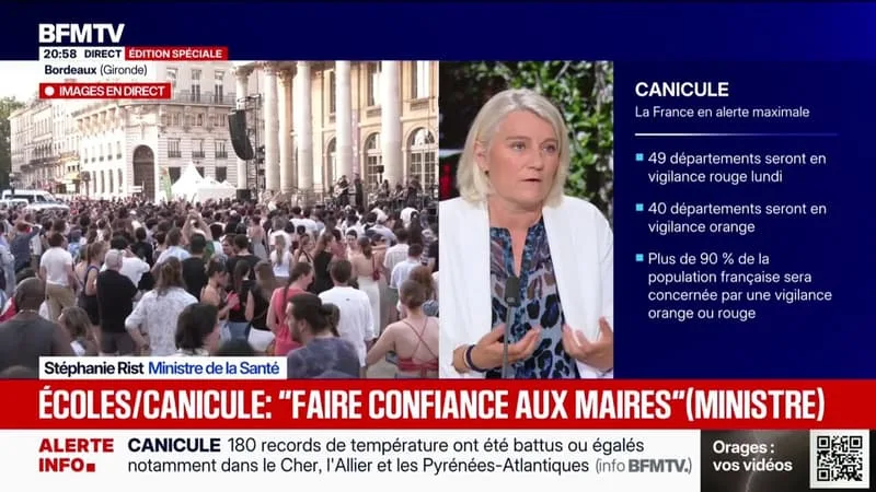 CANICULE ET ÉCOLES FERMÉES: « IL FAUT FAIRE CONFIANCE AUX MAIRES », DÉCLARE LA MINISTRE DE LA SANTÉ