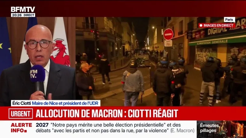 PRISE DE PAROLE D’EMMANUEL MACRON: « IL A PARLÉ POUR NE RIEN DIRE », DÉCLARE ÉRIC CIOTTI, MAIRE (UDR) DE NICE