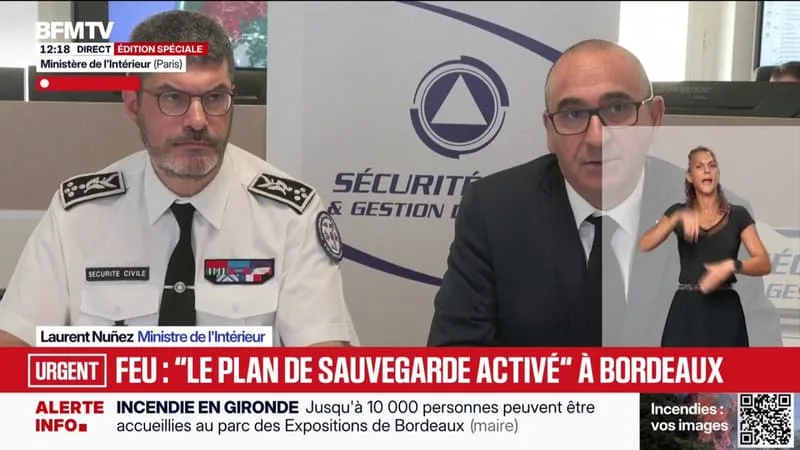 INCENDIES: « ON ENREGISTRE UNE SUPERFICIE BRÛLÉE LÉGÈREMENT INFÉRIEURE À 98.000 HECTARES, C’EST UN RECORD HISTORIQUE », INDIQUE LAURENT NUÑEZ, MINISTRE DE L’INTÉRIEUR