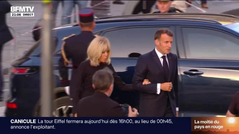 ENTRÉE DE MARC BLOCH AU PANTHÉON: L’ARRIVÉE D’EMMANUEL ET BRIGITTE MACRON