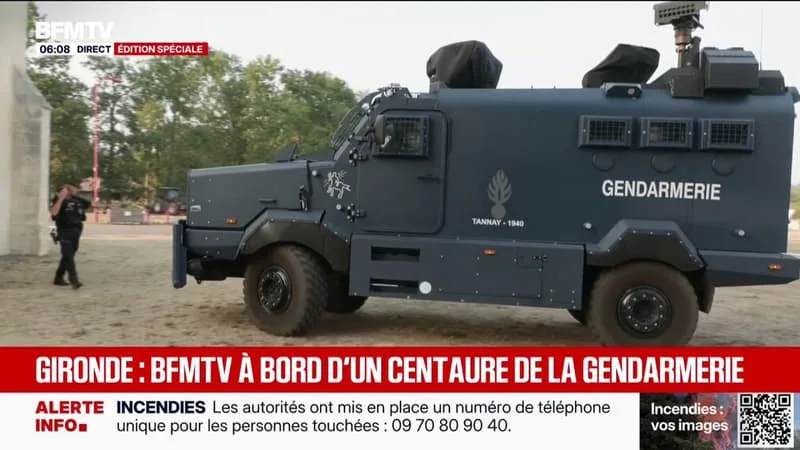 AU CŒUR D’UN CENTAURE DE LA GENDARMERIE DÉPLOYÉ SUR LE FRONT DE L’INCENDIE EN GIRONDE