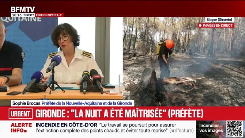INCENDIE EN GIRONDE: « CE SONT 144.000 PERSONNES QUI ONT PU REVENIR CHEZ ELLES », INDIQUE LA PRÉFÈTE SOPHIE BROCAS