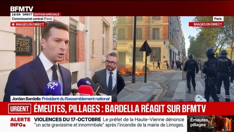 JOURNÉE DU 17 OCTOBRE: « L’ORDRE N’EXISTE PLUS AUJOURD’HUI EN FRANCE », ESTIME LE PRÉSIDENT DU RN, JORDAN BARDELLA