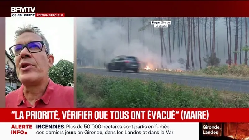 INCENDIE EN GIRONDE: « AUCUNE DATE DE RETOUR NE PEUT ÊTRE ANNONCÉE AUJOURD’HUI », AFFIRME LE MAIRE DE CESTAS