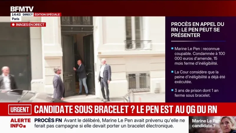 CONDAMNÉE EN APPEL, MARINE LE PEN EST ARRIVÉE AU SIÈGE DU RASSEMBLEMENT NATIONAL POUR DÉCIDER DE LA SUITE À DONNER À LA DÉCISION DE JUSTICE
