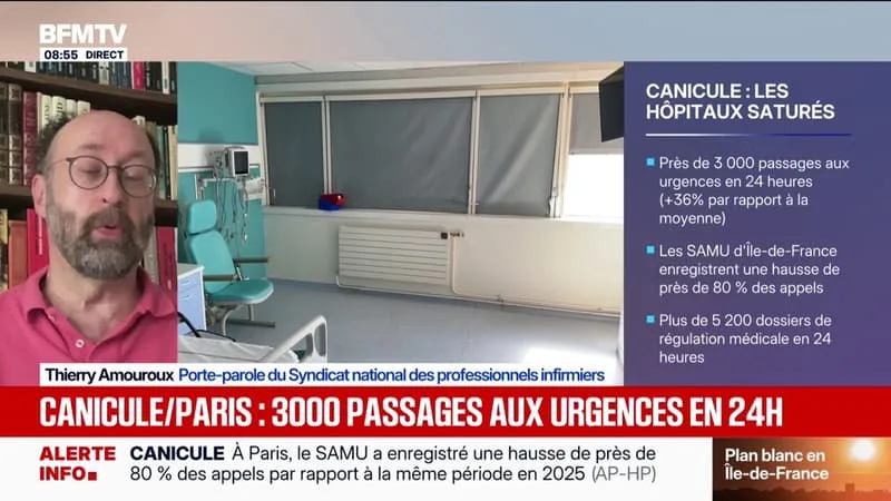 PASSAGES AUX URGENCES EN HAUSSE: « ON EST TOUJOURS MOINS NOMBREUX POUR FAIRE FACE À DES ÉPISODES TOUJOURS PLUS IMPORTANTS », DÉPLORE LE PORTE-PAROLE DU SYNDICAT NATIONAL DES PROFESSIONNELS INFIRMIERS