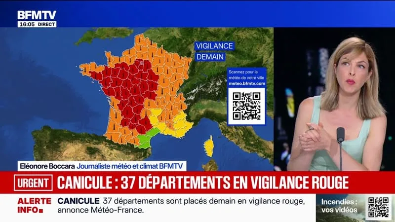 CANICULE: 37 DÉPARTEMENTS SERONT EN VIGILANCE ROUGE CE DIMANCHE