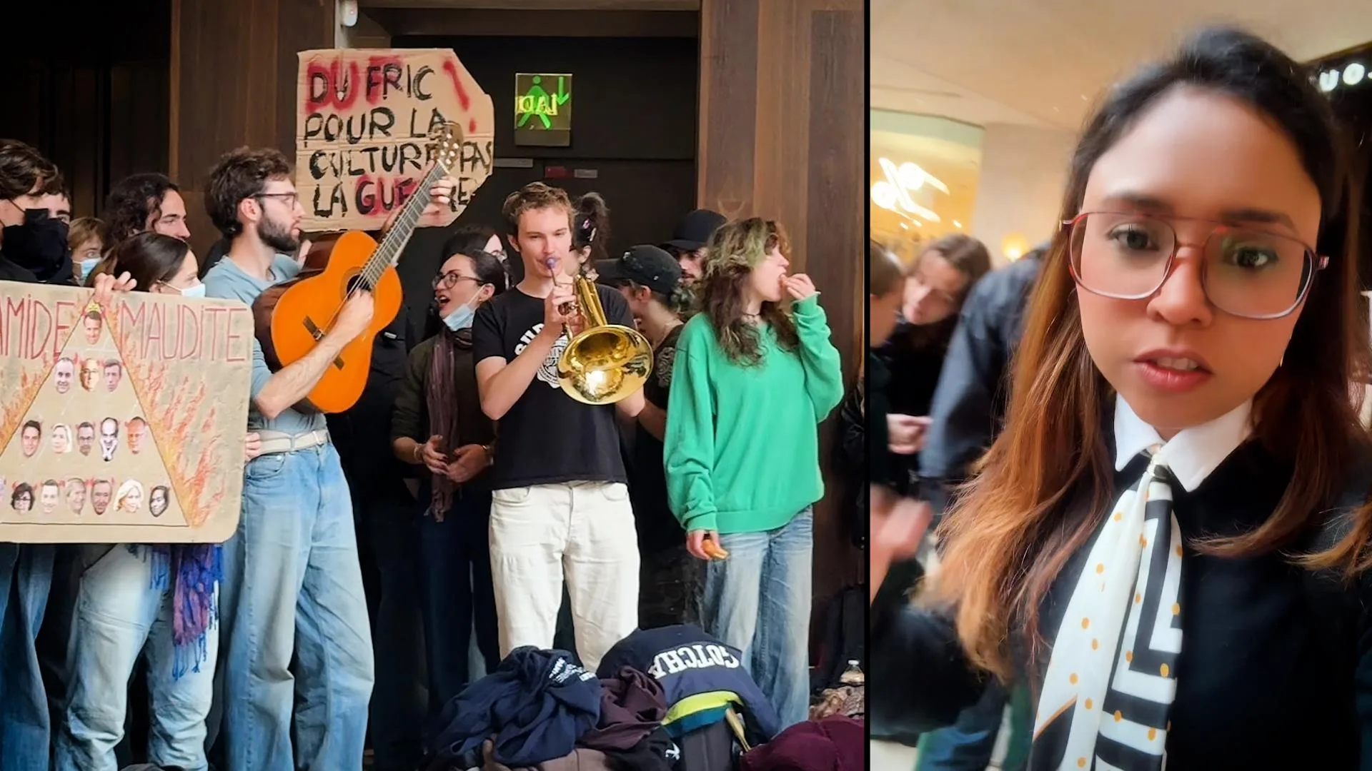 LE BLOCAGE DU LOUVRE PAR DES ÉTUDIANTS EN ARTS A PROVOQUÉ LA CONSTERNATION DE CES TOURISTES