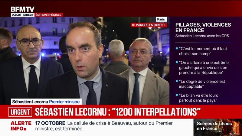 MOBILISATIONS DU 17 OCTOBRE: SÉBASTIEN LECORNU, PREMIER MINISTRE, ANNONCE « 1.200 INTERPELLATIONS »