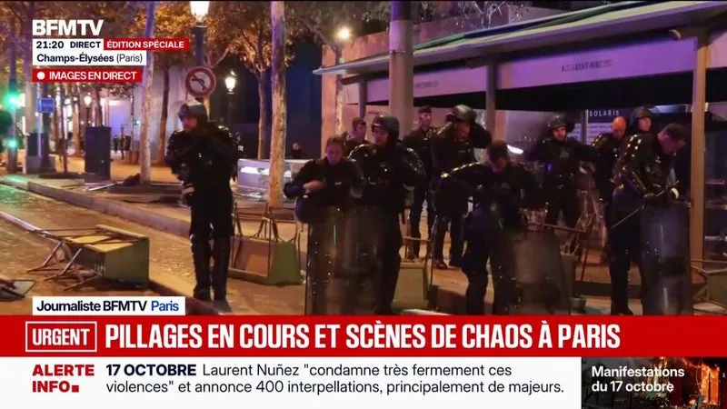 MOBILISATION DU 17 OCTOBRE: LES FORCES DE L’ORDRE TENTENT D’ÉVACUER LES CHAMPS-ÉLYSÉES