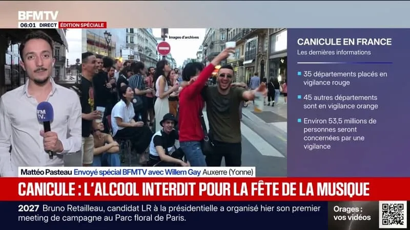 À AUXERRE, DANS L’YONNE, COMME DANS 35 DÉPARTEMENTS PLACÉS EN VIGILANCE ROUGE CANICULE, IL SERA TOTALEMENT INTERDIT DE CONSOMMER DE L’ALCOOL SUR LA VOIE PUBLIQUE