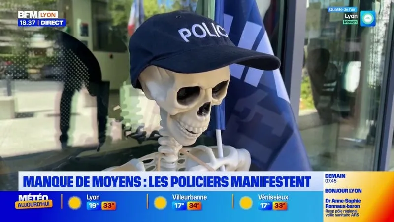MOBILISATION DE POLICIERS DEVANT L’HÔTEL DE POLICE POUR DÉNONCER LEURS CONDITIONS DE TRAVAIL