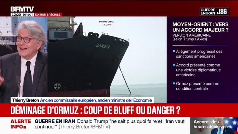GUERRE AU MOYEN-ORIENT: POUR THIERRY BRETON, LE DÉTROIT D’ORMUZ VA « SANS DOUTE ROUVRIR » CE SOIR
