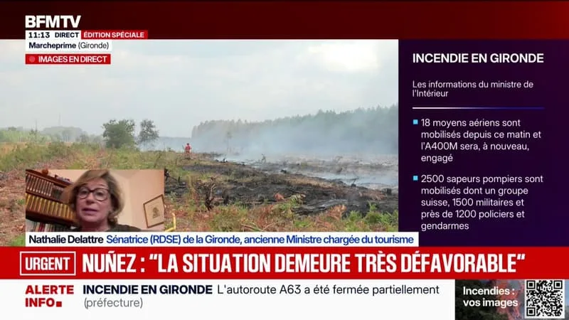 INCENDIE EN GIRONDE: « NOUS AVONS UN FEU HORS NORMES », AFFIRME NATHALIE DELATTRE, SÉNATRICE DE LA GIRONDE