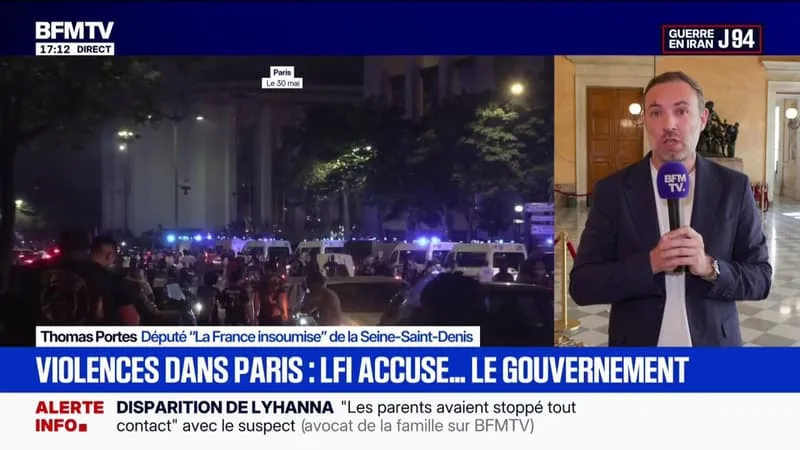 VIOLENCES APRÈS LA VICTOIRE DU PSG: « ON ASSUME DE DIRE QUE SUR LA QUESTION DU MAINTIEN DE L’ORDRE PENDANT LES ÉVÉNEMENTS FESTIFS EN FRANCE, IL Y A UN PROBLÈME », EXPLIQUE THOMAS PORTES, DÉPUTÉ (LFI)