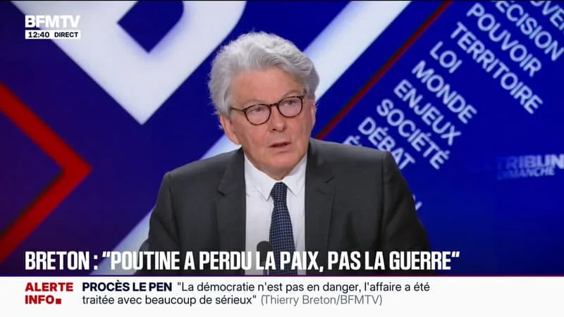 GUERRE EN UKRAINE: « VLADIMIR POUTINE A PERDU LA PAIX », ESTIME THIERRY BRETON, ANCIEN COMMISSAIRE EUROPÉEN
