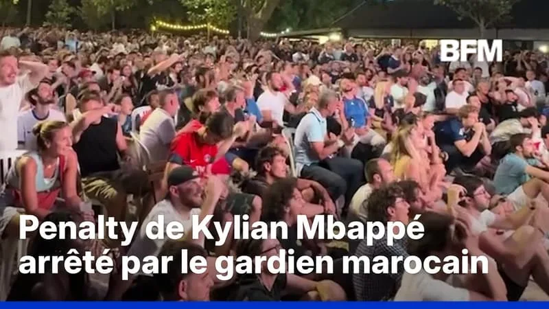 LA DÉCEPTION DES SUPPORTERS FRANÇAIS APRÈS LE PENALTY RATÉ DE KYLIAN MBAPPÉ