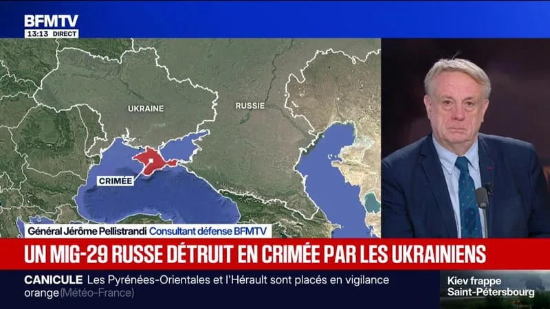 GUERRE EN UKRAINE: UN MIG-29, UN AVION MILITAIRE RUSSE, DÉTRUIT EN CRIMÉE PAR KIEV