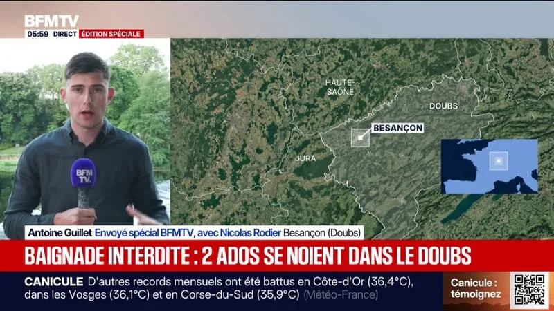 DEUX ADOLESCENTS SE NOIENT DANS LE DOUBS APRÈS UNE BAIGNADE INTERDITE