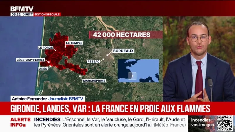 INCENDIE EN GIRONDE: LE FEU N’A PAS GAGNÉ DE TERRAIN CES DERNIÈRES 24 HEURES