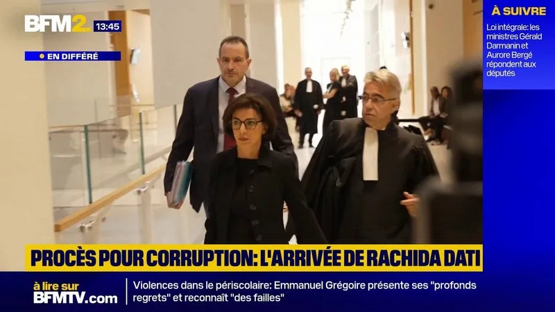 PROCÈS POUR CORRUPTION: L’ARRIVÉE DE RACHIDA DATI AU TRIBUNAL