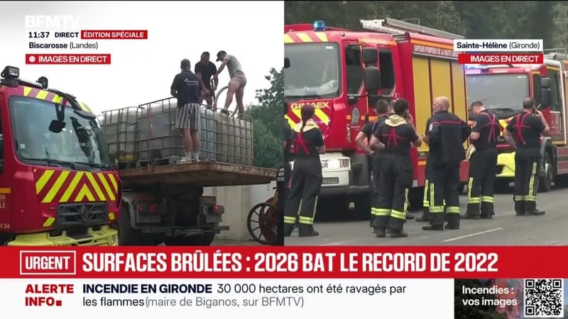 INCENDIES: 2026 BAT LE RECORD DE 2022 DES SURFACES BRÛLÉES EN FRANCE