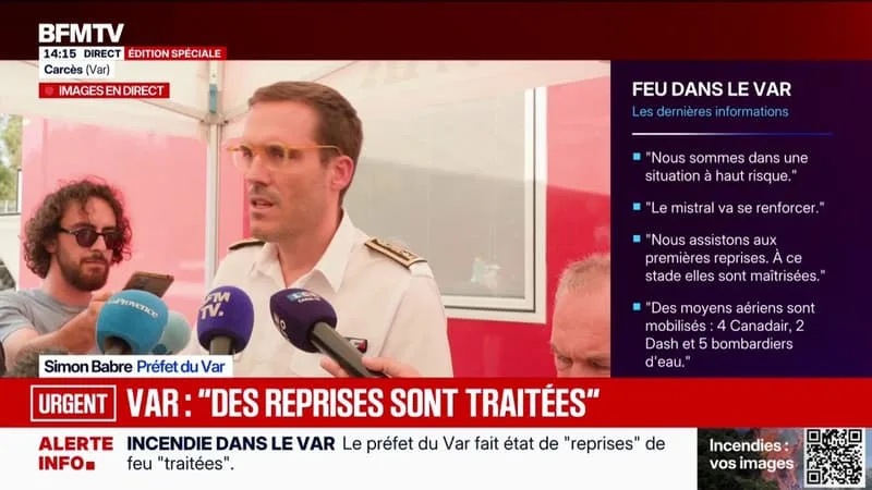 INCENDIE DANS LE VAR: « DES ACHEMINEMENTS DE RATIONS SONT EN COURS » VERS CORRENS À DESTINATION DES HABITANTS CONFINÉS, INDIQUE LE PRÉFET