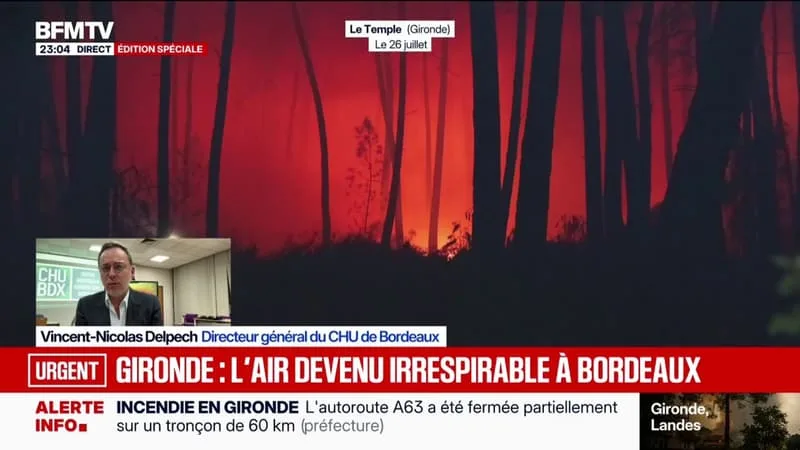 INCENDIE EN GIRONDE: « LE CHU DE BORDEAUX EST AU RENDEZ-VOUS DE CETTE CRISE », DÉCLARE SON DIRECTEUR GÉNÉRAL VINCENT-NICOLAS DELPECH