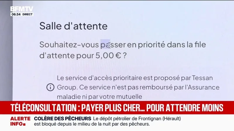 UNE PLATEFORME EN LIGNE PROPOSE DE PAYER POUR PASSER DEVANT LES AUTRES PATIENTS EN ATTENTE DE TÉLÉCONSULTATION