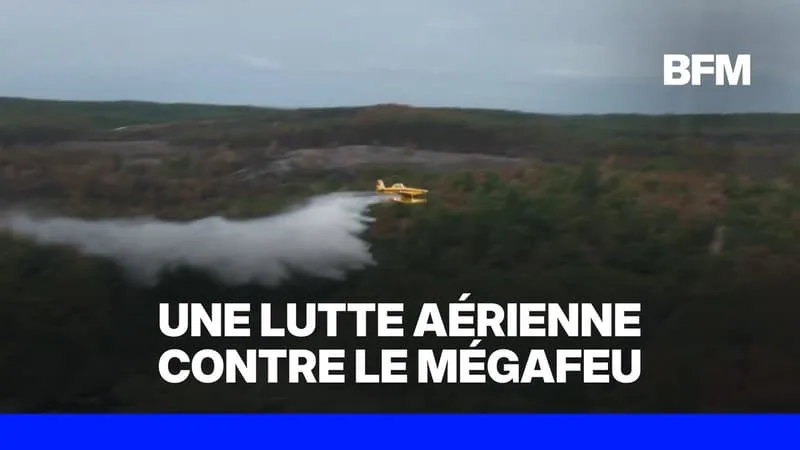 INCENDIE EN GIRONDE: LES MOYENS AÉRIENS SE RELAIENT DANS LE CIEL POUR ARRÊTER L’INCENDIE