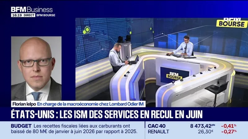 ETATS-UNIS : LES ISM DES SERVICES EN RECUL EN JUIN
