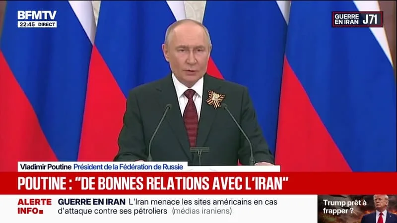 VLADIMIR POUTINE AFFIRME QUE LA RUSSIE A « DE BONNES RELATIONS AVEC L’IRAN »