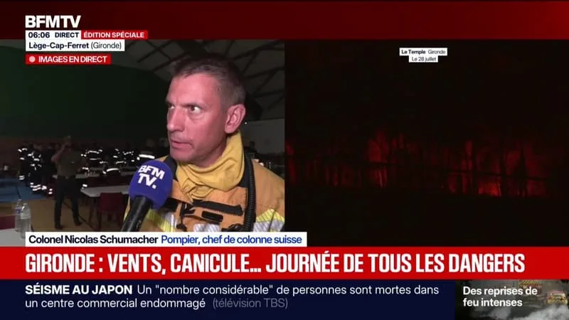 « LA SUISSE A PROPOSÉ SON AIDE POUR LUTTER CONTRE CET INCENDIE EXCEPTIONNEL », TÉMOIGNE LE CHEF D’UNE COLONNE SUISSE, MOBILISÉ EN GIRONDE