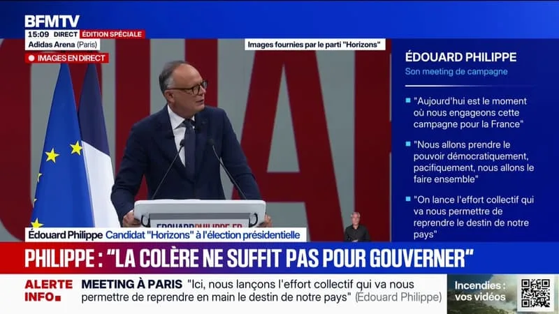 PRÉSIDENTIELLE 2027: « LA COLÈRE NE SUFFIT PAS POUR GOUVERNER UN PAYS », ASSURE ÉDOUARD PHILIPPE, CANDIDAT « HORIZONS »