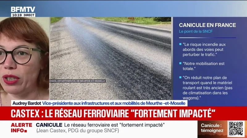 CANICULE : « ON A SIX KILOMÈTRES DE ROUTES QUI, À CAUSE DES FORTES TEMPÉRATURES, ONT FONDU », EXPLIQUE LA VICE-PRÉSIDENTE AUX INFRASTRUCTURES DE MEURTHE-ET-MOSELLE