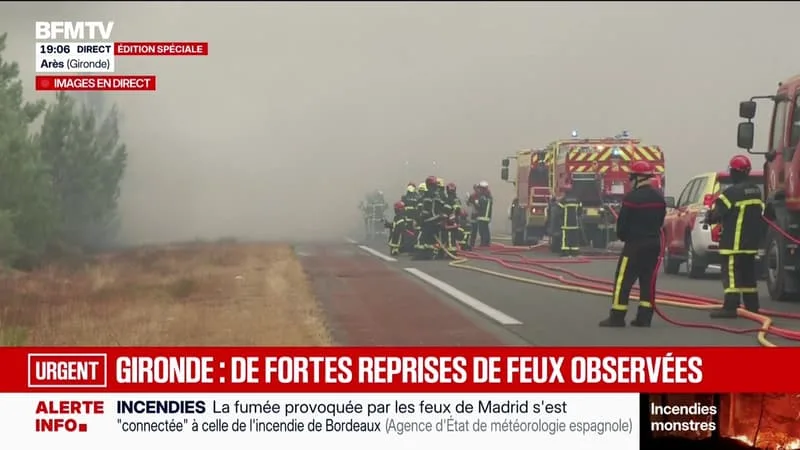 ÉDITION SPÉCIALE – GIRONDE : DE FORTES REPRISES DE FEUX OBSERVÉES – 25/07