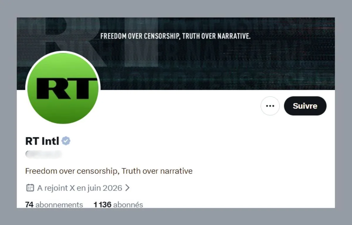 GUERRE EN UKRAINE : SANCTIONNÉ, LE MÉDIA RUSSE RT TENTE-T-IL UN RETOUR SUR X ?