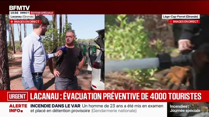 INCENDIE EN GIRONDE: « ON A REÇU L’ORDRE DE QUITTER LE CAMPING », EXPLIQUE CE VACANCIER À LACANAU