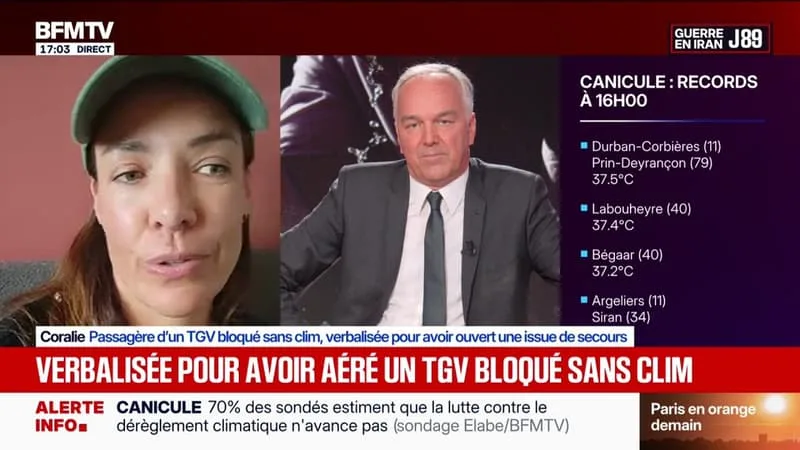 CANICULE: UNE PASSAGÈRE D’UN TGV SANS CLIMATISATION VERBALISÉE POUR AVOIR OUVERT UNE ISSUE DE SECOURS, OUIGO A FINALEMENT ANNULÉ L’AMENDE