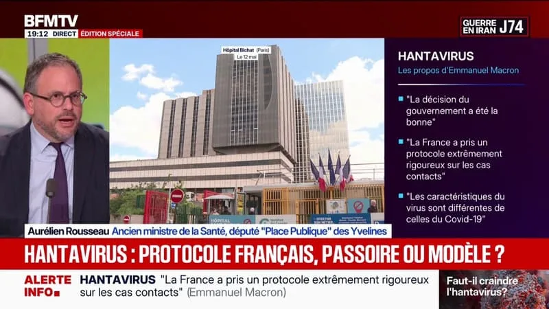 HANTAVIRUS: AURÉLIEN ROUSSEAU, ANCIEN MINISTRE DE LA SANTÉ, ESTIME QUE CERTAINES DÉCLARATIONS DU GOUVERNEMENT SONT DITES « TROP TÔT »