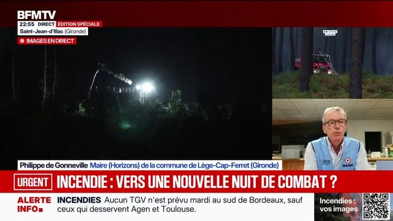 « LA REPRISE » DE L’INCENDIE INQUIÈTE PHILIPPE DE GONNEVILLE, MAIRE DE LA COMMUNE DE LÈGE-CAP-FERRET EN GIRONDE