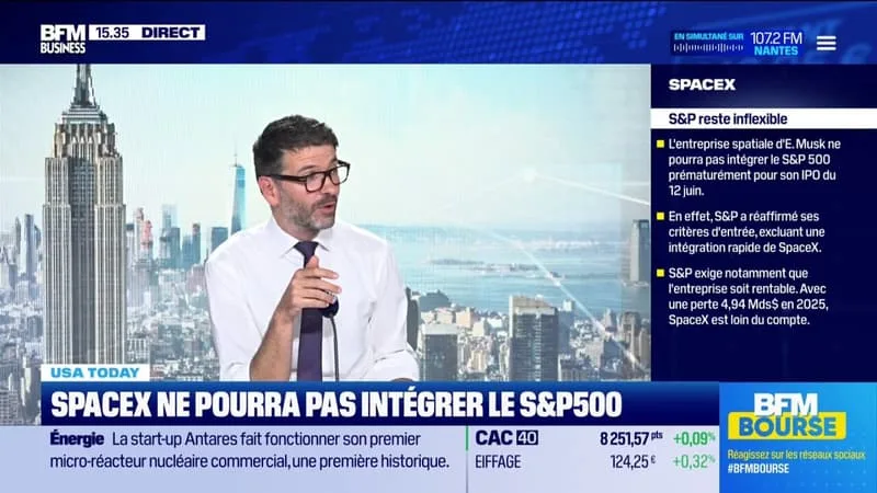 SPACEX NE POURRA PAS INTÉGRER LE S&P500
