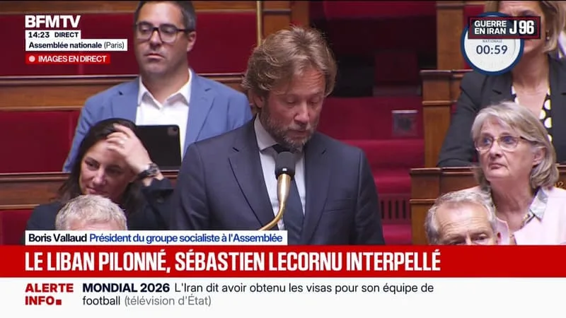 GUERRE AU LIBAN: SÉBASTIEN LECORNU INTERPELLÉ PAR BORIS VALLAUD, PRÉSIDENT DU GROUPE SOCIALISTE À L’ASSEMBLÉE