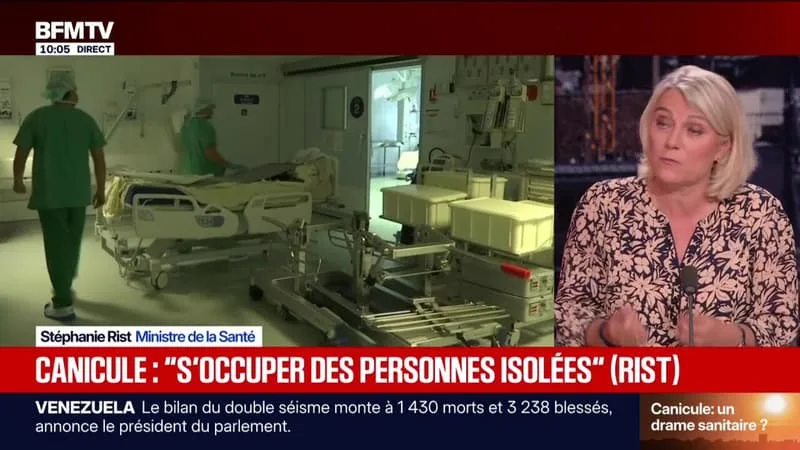 CANICULE: « L’ÉPISODE N’EST PAS TERMINÉ » MAIS « ON N’EST PAS PROBABLEMENT PAS DANS LA MÊME SITUATION SANITAIRE QU’EN 2003 », AFFIRME STÉPHANIE RIST, MINISTRE DE LA SANTÉ