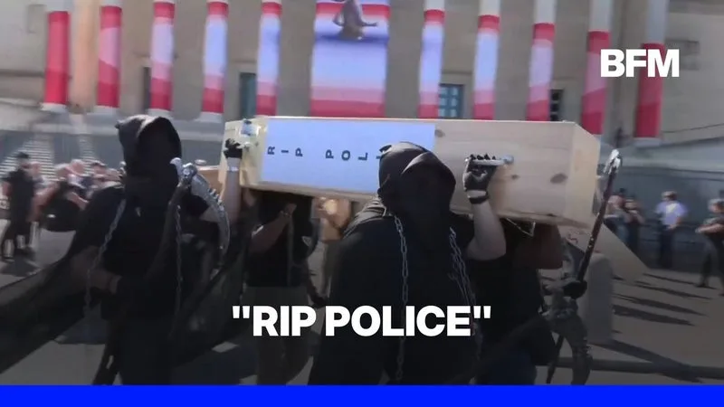 MANIFESTATION DES POLICIERS: DES CERCUEILS EXHIBÉS DEVANT L’ASSEMBLÉE NATIONALE