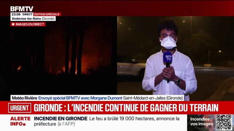 INCENDIE EN GIRONDE: DES MILLIERS D’HABITANTS SE PRÉPARENT À UNE ÉVACUATION D’URGENCE